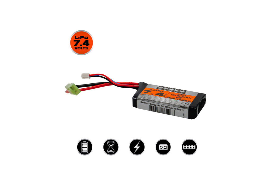 Valken LiPo 7.4v 1300mAh 15C PEQ Airsoft Battery