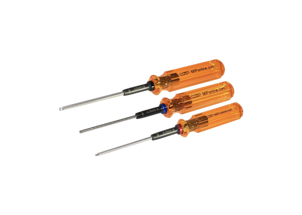 MIP Hex Driver Ball Wrench Set of 3 - Gen 2, Metric - 2mm, 2.5mm, 3mm