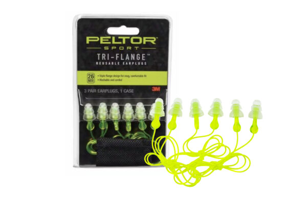 Peltor™ Sport Tri-Flange™ Corded Reusable Earplugs 3 Pair