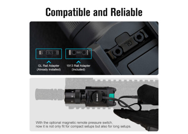 Olight Baldr Pro R Rechargeable Tactical Light with Green Laser