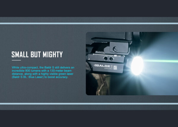 Olight Baldr S Rail Mounted Light 800 Lumens | Green Laser