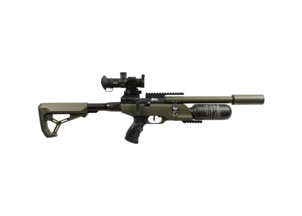 BRK Pathfinder OD Green w/ Folding Stock and BRK Moderator