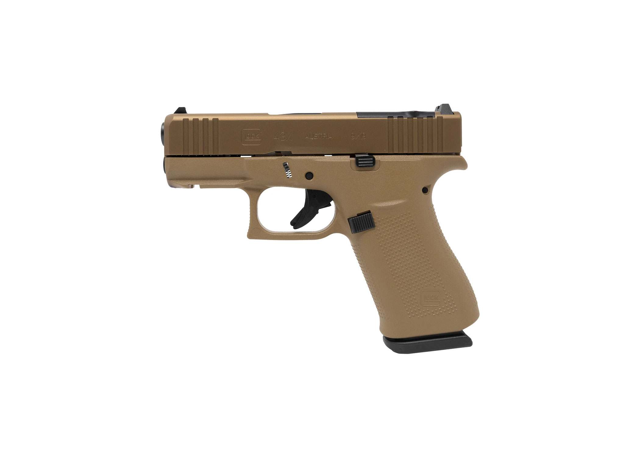 Glock 43X MOS Coyote 9mm 3.41" 10-RD Semi-Auto Pistol