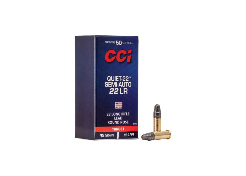 CCI Semi-Auto Quiet Rimfire Ammo | 22LR, 45GR, Round Nose, 50RD