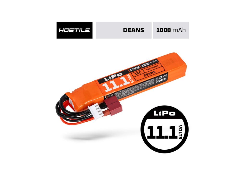 Hostile ENERGY - LiPo Airsoft Battery 11.1V 1000mAh 15C Stick (T-Connector/Deans)