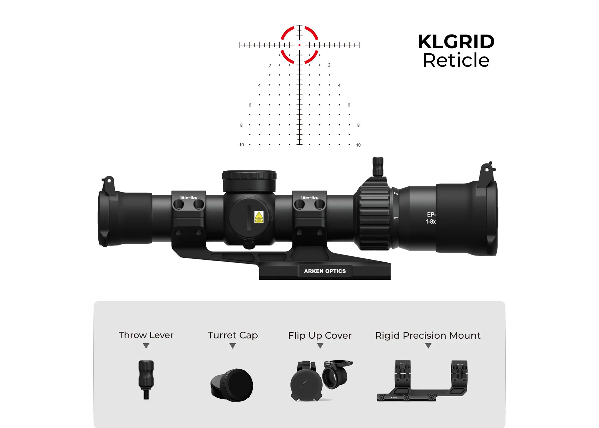 EP-8 1-8x28 FFP LPVO Scope Bundle | Japanese ED Glass | 34mm Mount