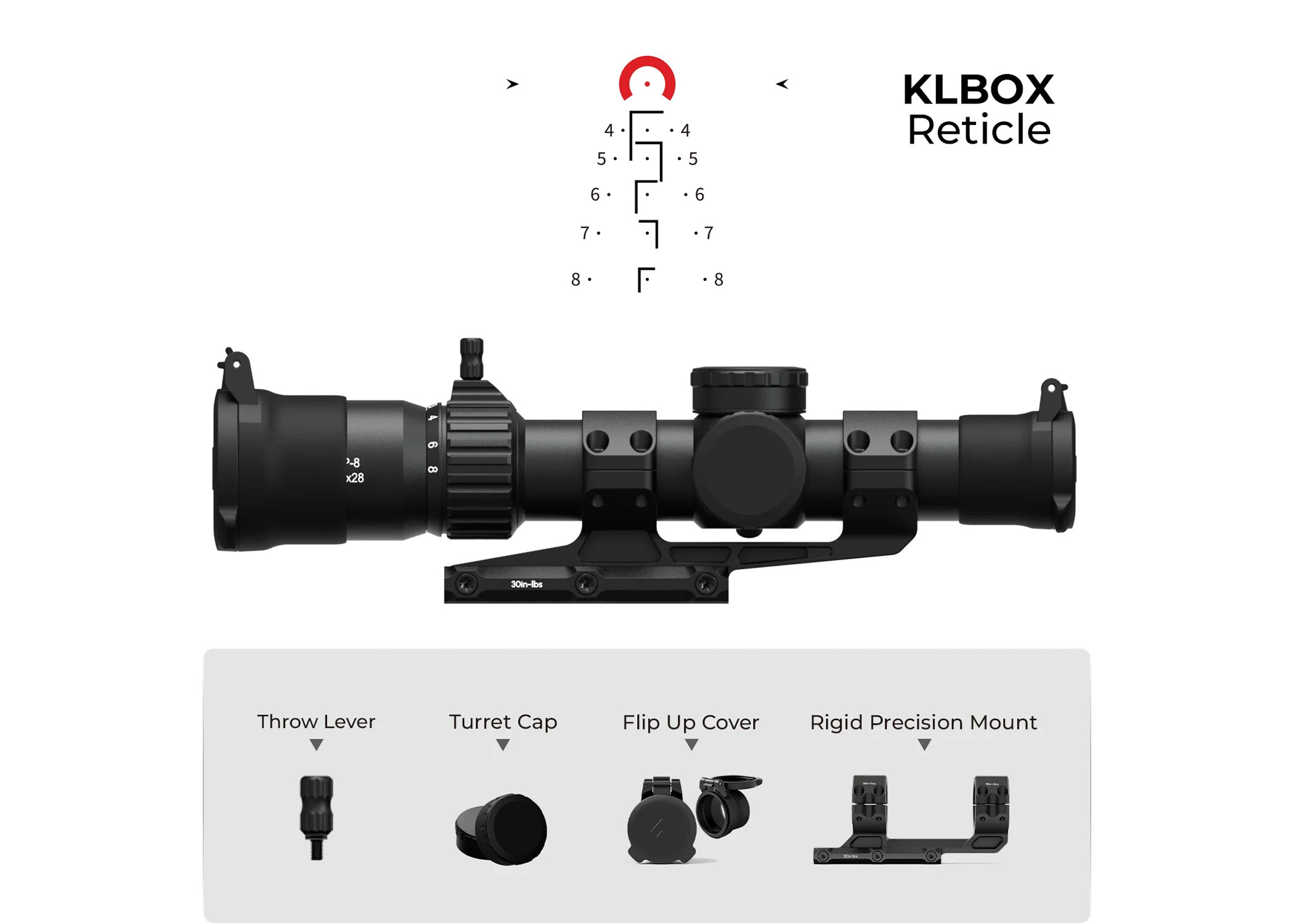 EP-8 1-8x28 FFP LPVO Scope Bundle | Japanese ED Glass | 34mm Mount