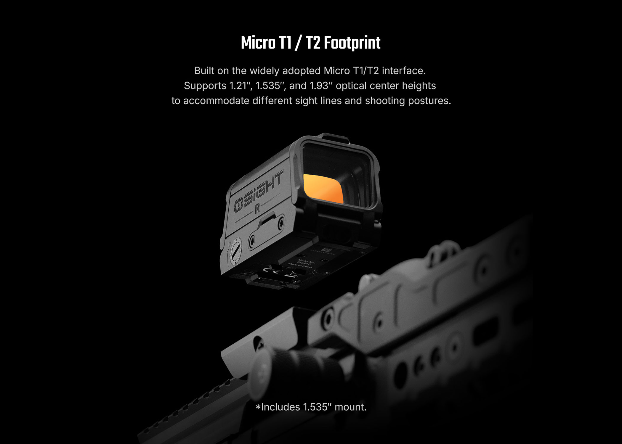 Osight R Micro T1/T2 Enclosed MRS Red Dot Sight